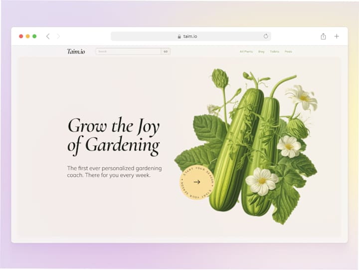 Cover image for 🌱 Taim.io – Webflow Site for a Smart Gardening Platform