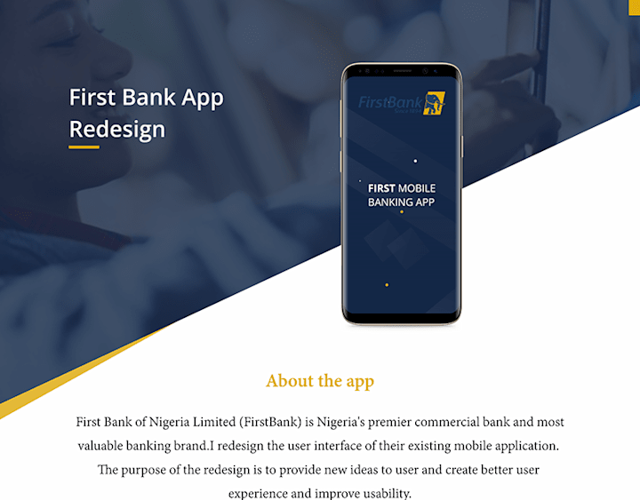 Cover image for First bank mobile banking app :: Behance