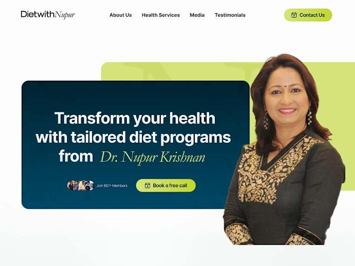 Cover image for DietwithNupur | Website Redesign