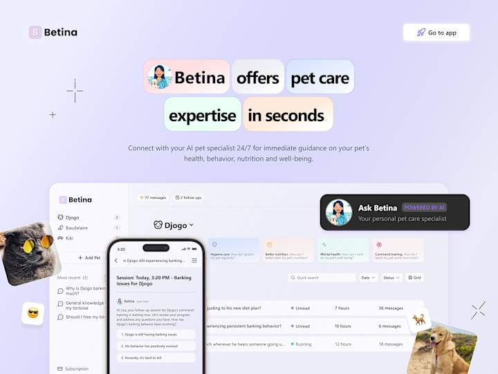 Cover image for betina • your dedicated pet care advisor