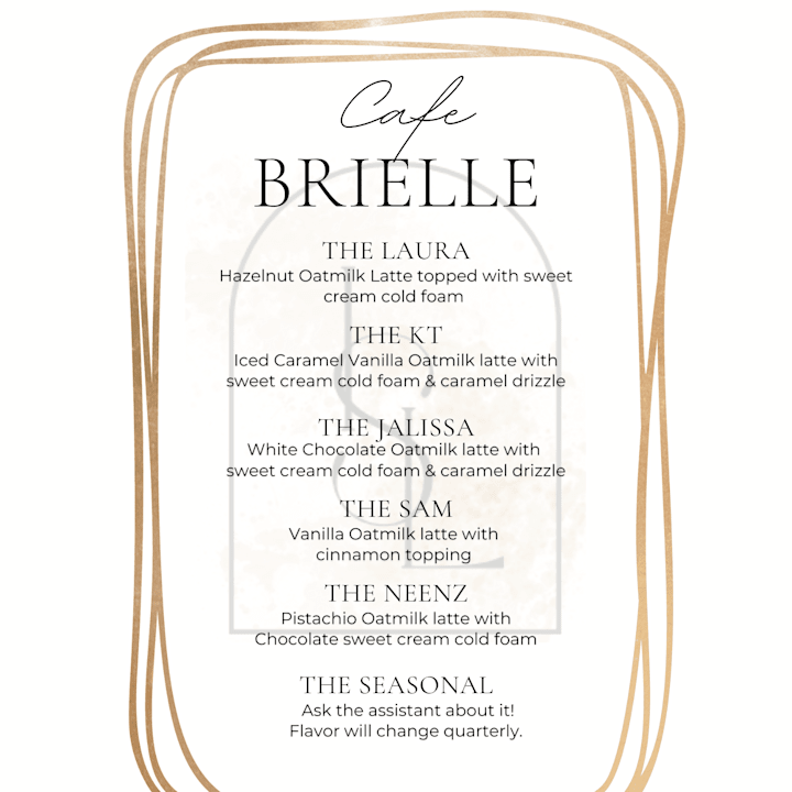 Cover image for Cafe Brielle menu graphic