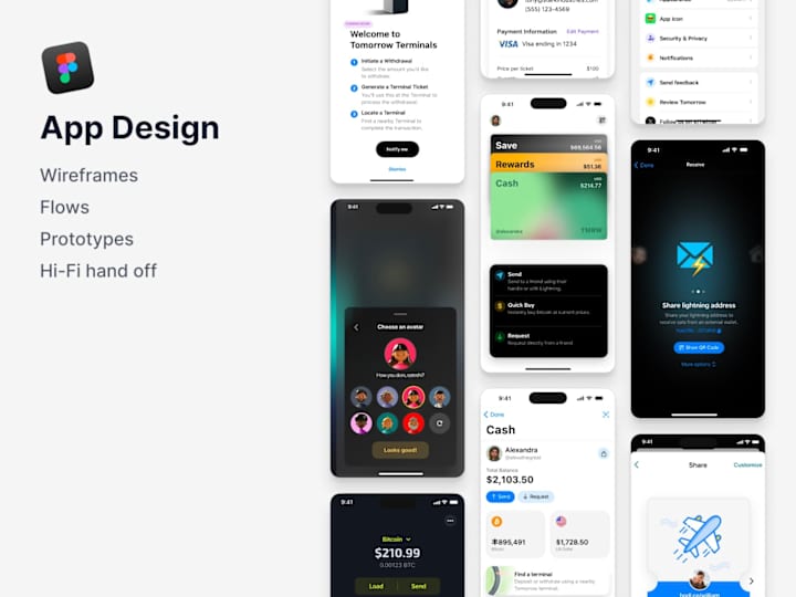 Cover image for App Design — Wireframes, prototypes, hi-fi handoffs