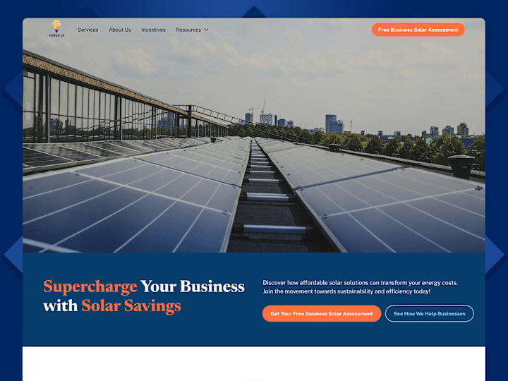 Cover image for Power Up Solar ⚡ | Commercial Solar Website Design