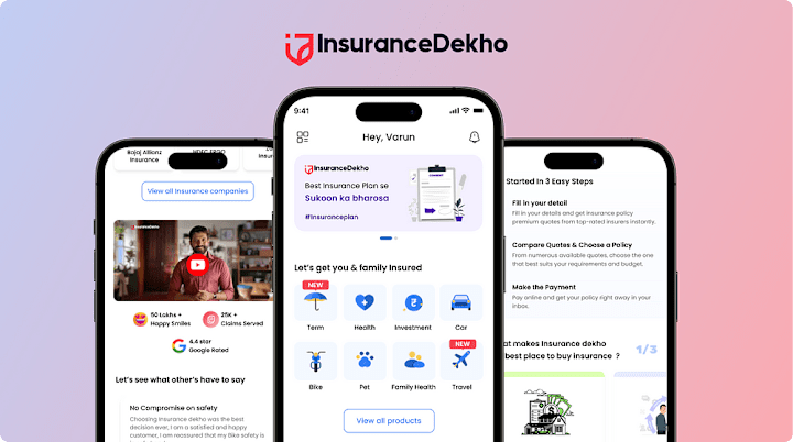 Cover image for Designing the Homepage for the Insurance Dekho mobile app