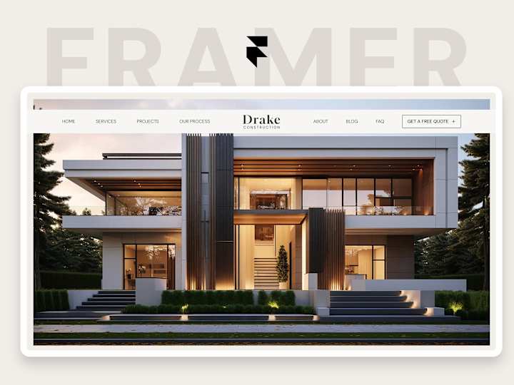 Cover image for Drake - Elegant Construction Framer Template