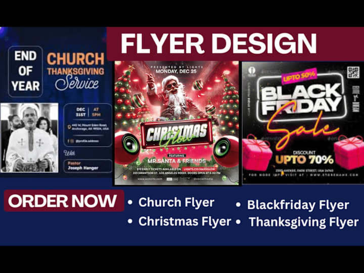Cover image for You will get black friday church service birthday party flyer 