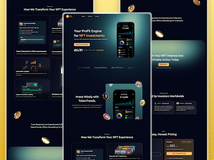 Cover image for TokenTrendz - Landing Page for NFT app