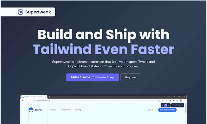 Cover image for Supertweak - dev tool Chrome extension for Tailwind developers