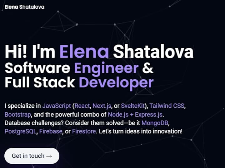 Cover image for Elena Shatalova - Full Stack Developer | View My Work