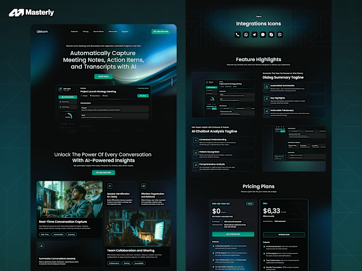 Cover image for Responsive UI/UX Website Design for AI Note-taker
