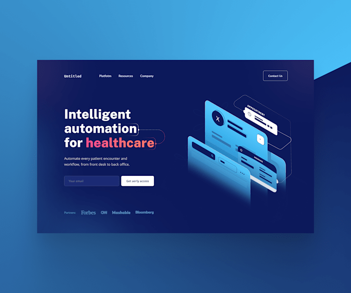 Cover image for Intelligent automation for healthcare (Design)