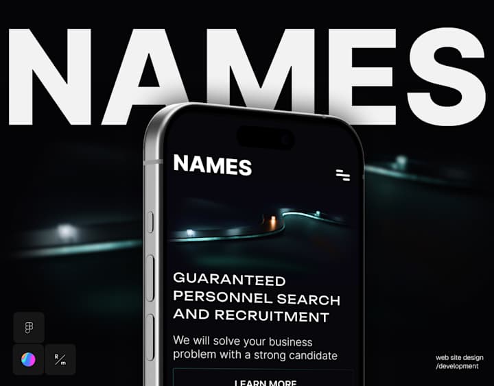 Cover image for NAMES HR | Website for a Recruitment Company | Branding