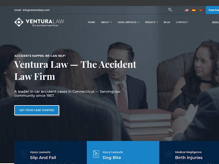 Cover image for Ventura Law Firm | Wordpress | UX/UI