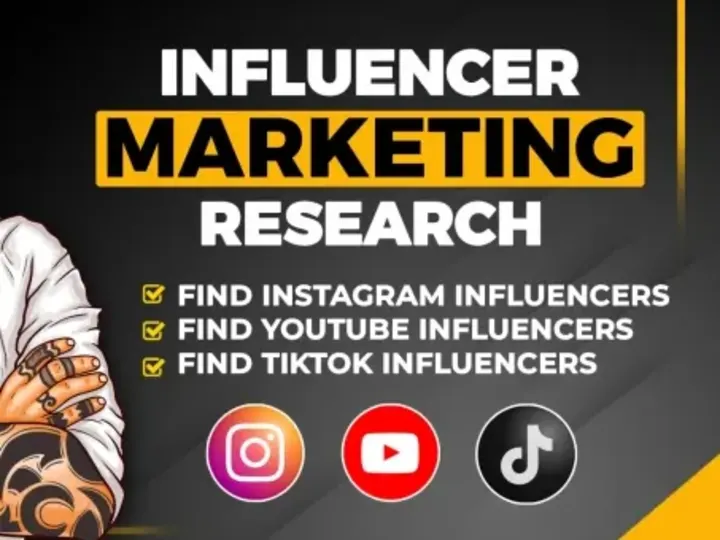 Cover image for I will find the best social media influencers for marketing