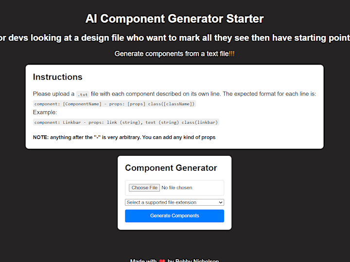 Cover image for AI component generator starter