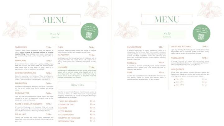 Cover image for Menu design for French Bakery