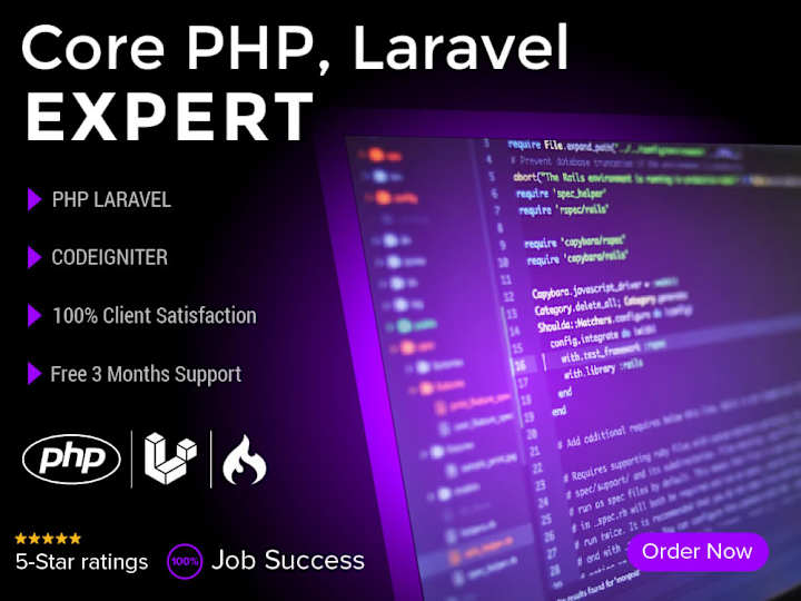 Cover image for You will get a PHP Expert, Laravel,  MySQL, LAMP,  Web Developer