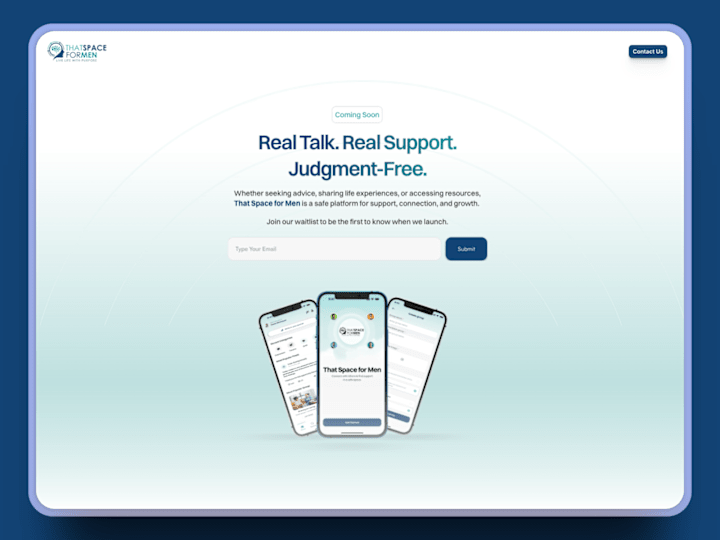 Cover image for That Space for Men App Landing Page