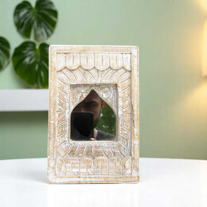 Cover image for Echoes in Wood: Handcrafted Temple Mirror