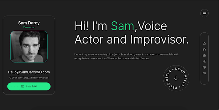 Cover image for Sam Darcy VO Framer Site