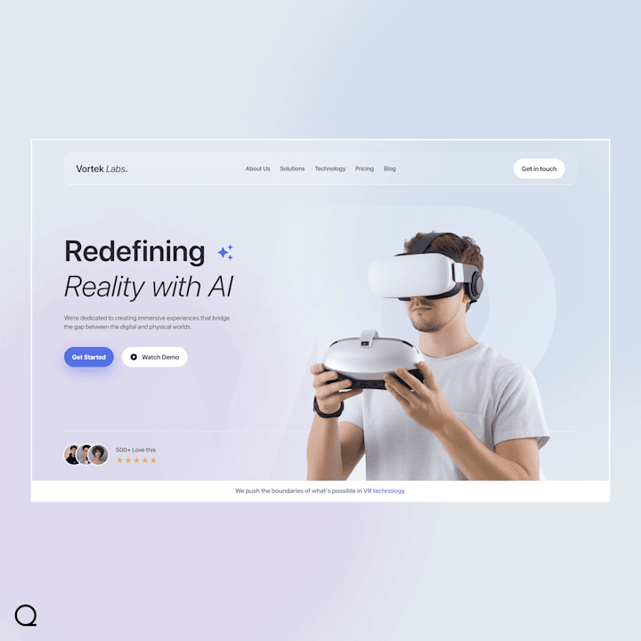 Cover image for AI-Powered VR Technology Company Web Design