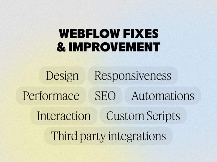 Cover image for Webflow Fixes & Improvement