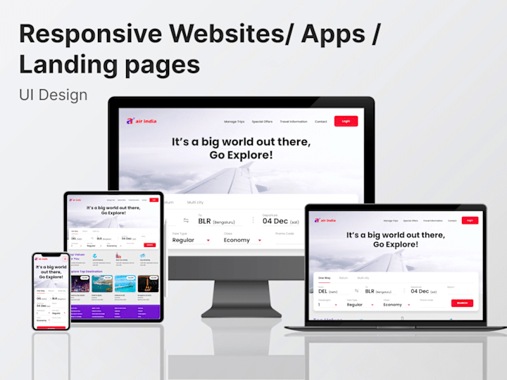 Cover image for UI Design - Responsive Website / App / Landing Pages