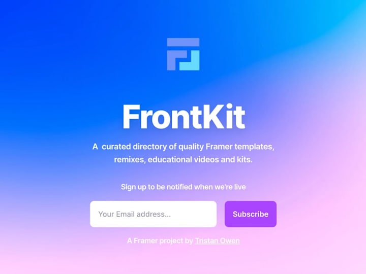 Cover image for FrontKit - A  Curated Directory of Framer Resources