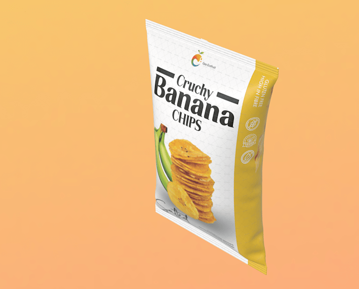 Cover image for Packaging design for Banana chips on Behance
