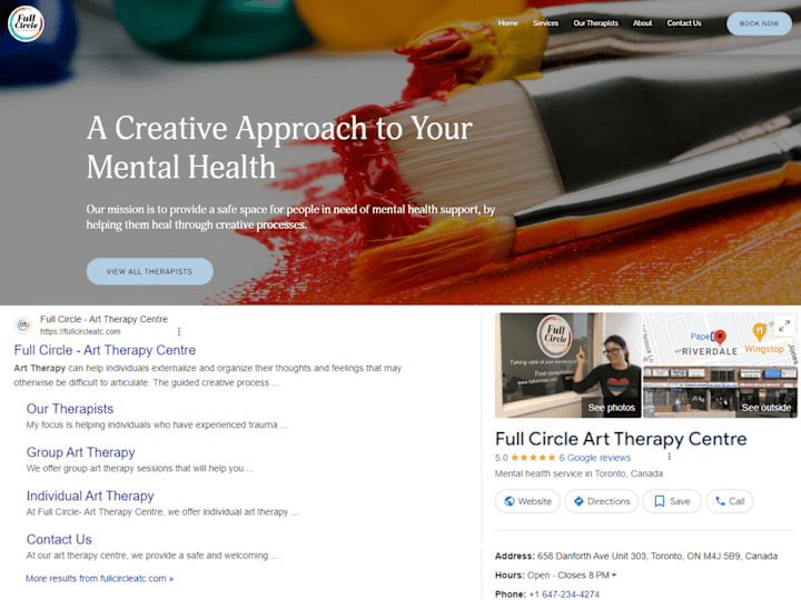 Cover image for Optimized Website for an Art Therapy Center in Toronto, Canada