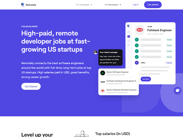 Cover image for Remotely | Remote developer jobs at fast-growing startups