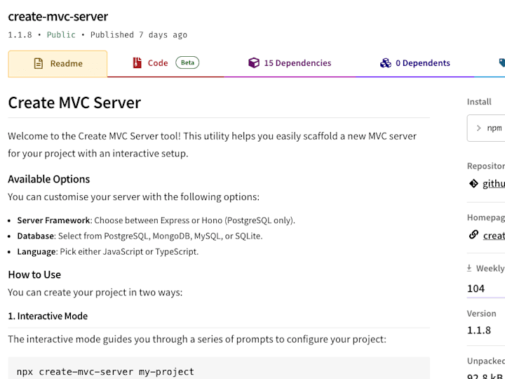 Cover image for MVC Server Scaffolding Tool Development