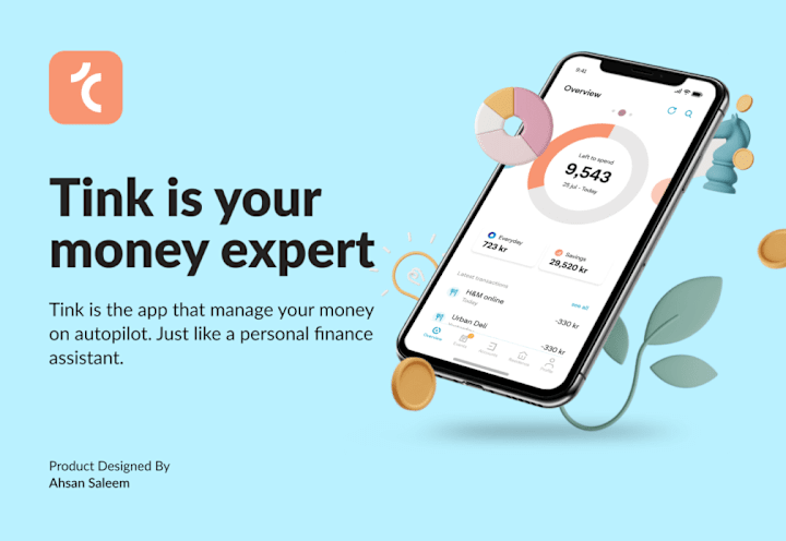 Cover image for Tink- finance App UI/UX Design