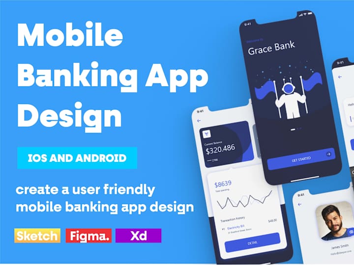 Cover image for I will create a user friendly mobile banking app design