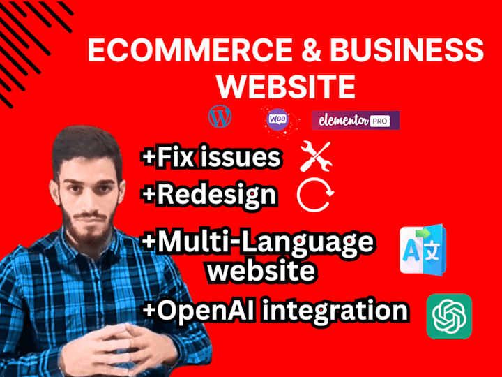 Cover image for Ecommerce Website redesign, revamp, rebuild, recreate or fix 