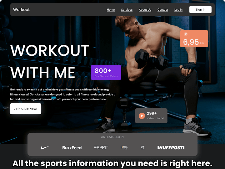 Cover image for Fitness Home Page Design