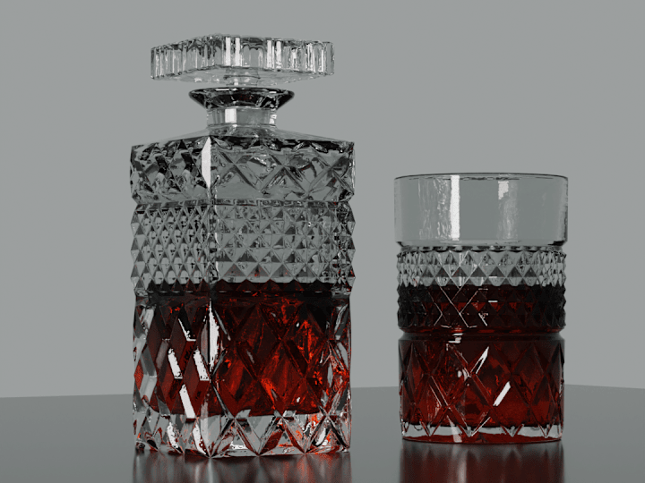 Cover image for Photorealistic Whiskey Bottle and Glass Render