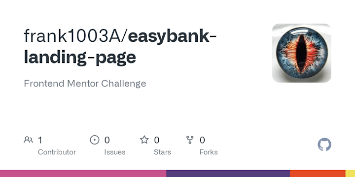 Cover image for frank1003A/easybank-landing-page