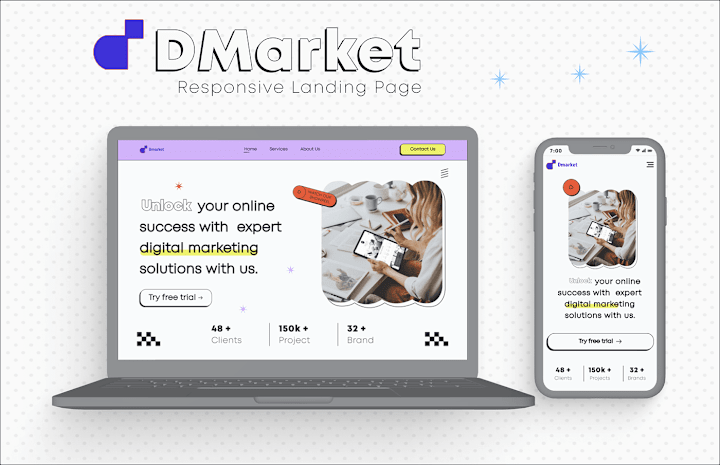 Cover image for Digital Marketing Responsive LP, Vivid Minimalism Style.