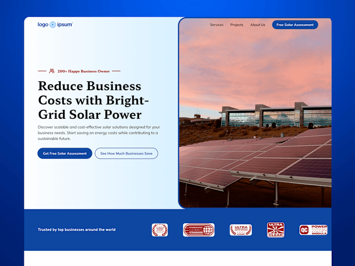 Cover image for BrightGrid Solar 🏨 | Commercial Solar Website Design