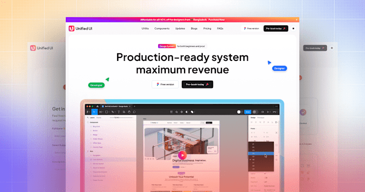 Cover image for UnifiedUI - Design System & Component Library For Figma