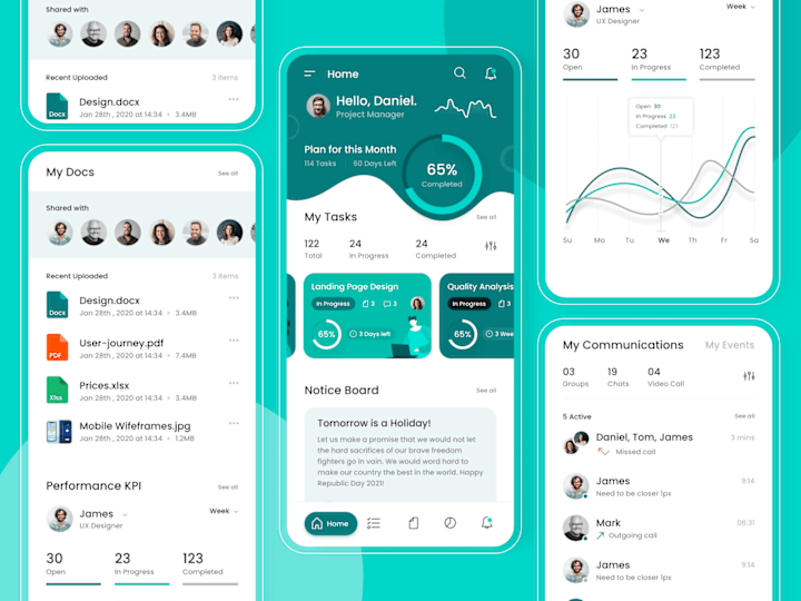 Cover image for Project management App and Dashboard Design