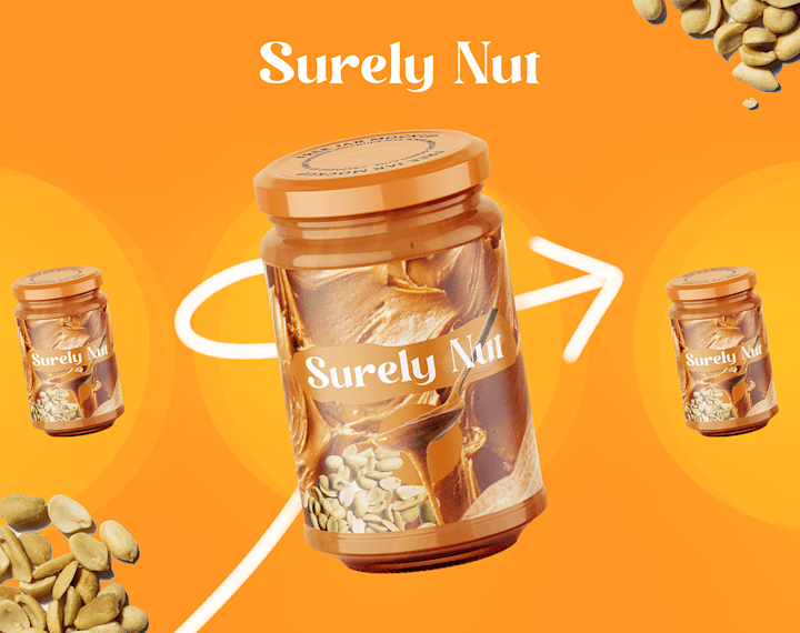 Cover image for peanut butter brand identity surely Nut :: Behance