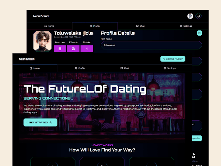 Cover image for Dating Website For NeonDream