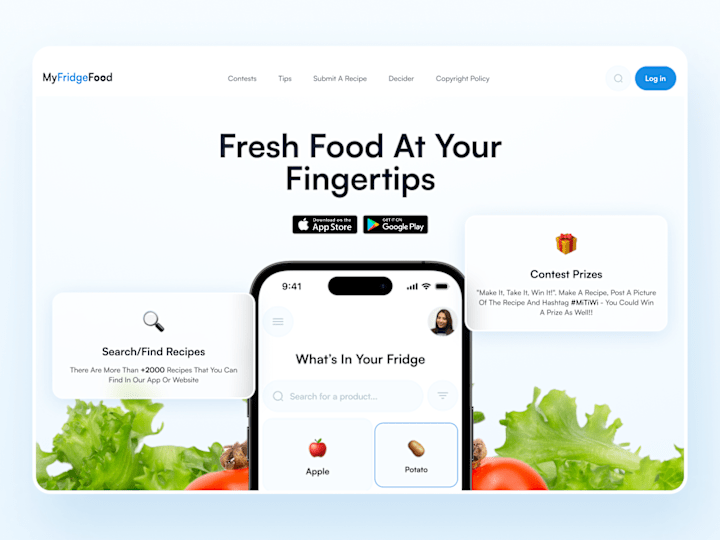 Cover image for Landing Page - My Fridge Food