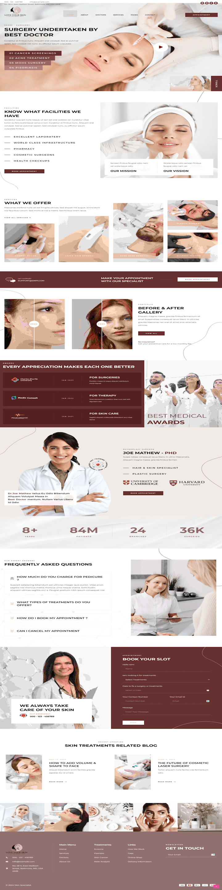 Cover image for Custom Skin Specialist Website Design for Enhanced