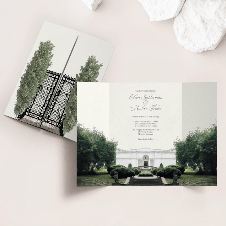 Cover image for Wedding Invitation Suite With Custom Venue Illustration