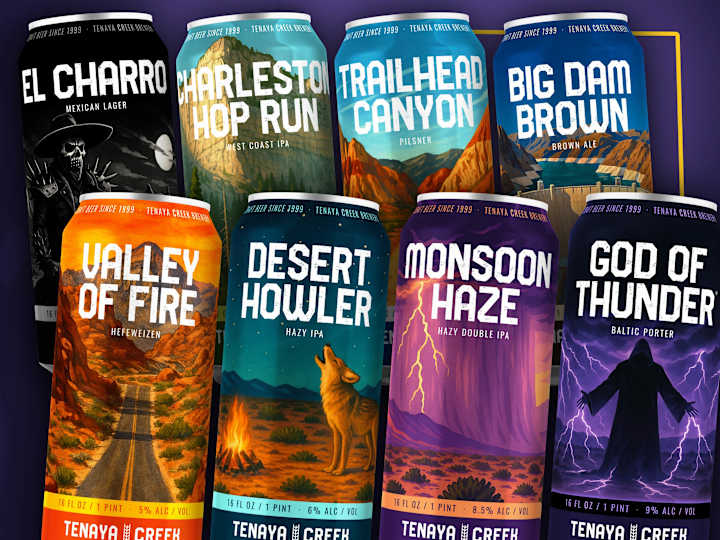 Cover image for Tenaya Creek Brewery - Beer Can Redesigns / Rebrand