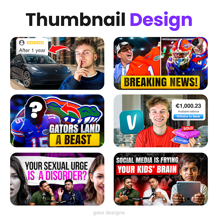Cover image for YouTube Thumbnail Design for my Clients