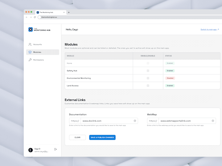 Cover image for The Monitoring Hub - Web App Design